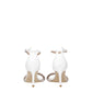 Stuart Weitzman White Leather Stiletto Heel Sandals