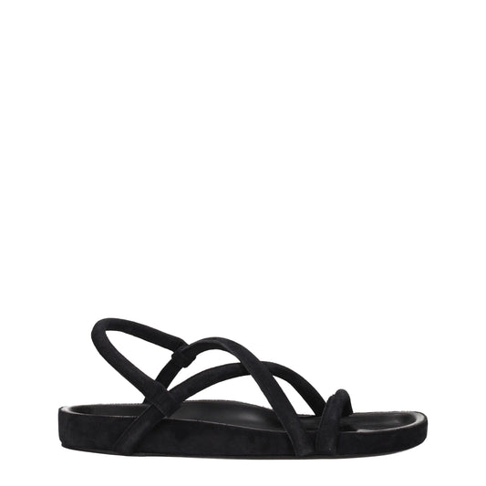 Isabel Marant Black Leather Flat Sandals