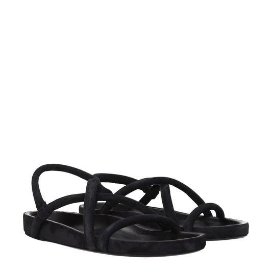 Isabel Marant Black Leather Flat Sandals