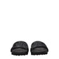 Off-White Black Leather Slippers