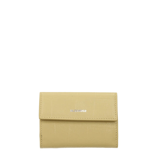 Jil Sander Yellow Leather Wallet Womens Wallet