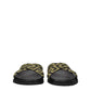 Versace Black Fabric Slippers