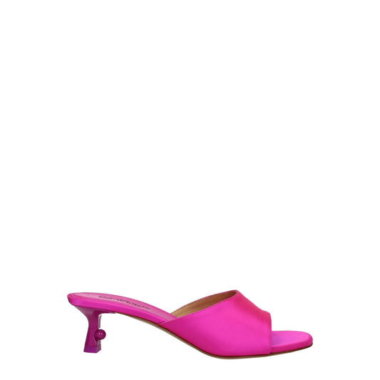 Off-White Pink Satin Stiletto Heel Sandals