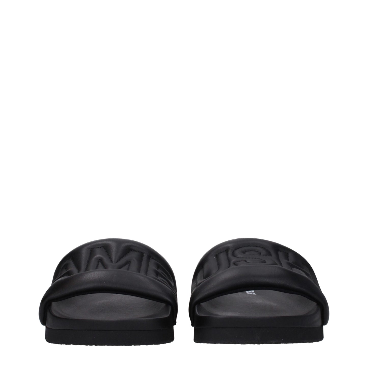 Ambush Black Leather Slippers