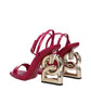 Dolce & Gabbana Pink Leather Stiletto Heel Sandals