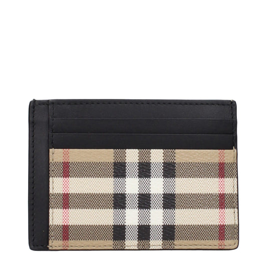 Burberry Beige Fabric Cardholder Mens Wallet