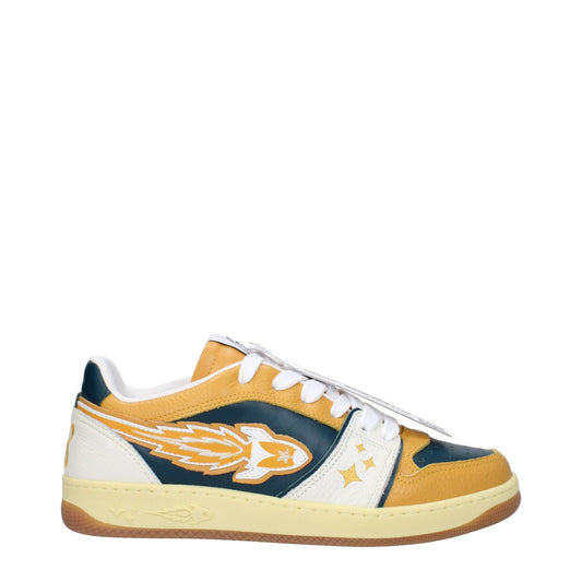 Enterprise Japan Green Leather Low Top Sneakers