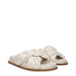 Fabiana Filippi Beige Leather Slippers