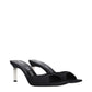 The Attico Black Satin Stiletto Heel Sandals