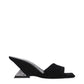 The Attico Black Leather Platform Sandals