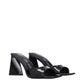 The Attico Black Leather Stiletto Heel Sandals