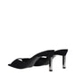 The Attico Black Satin Stiletto Heel Sandals