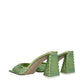 The Attico Green Satin Stiletto Heel Sandals