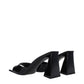The Attico Black Leather Stiletto Heel Sandals