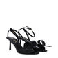 Prada Black Leather Stiletto Heel Sandals