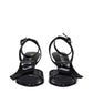 Prada Black Leather Stiletto Heel Sandals