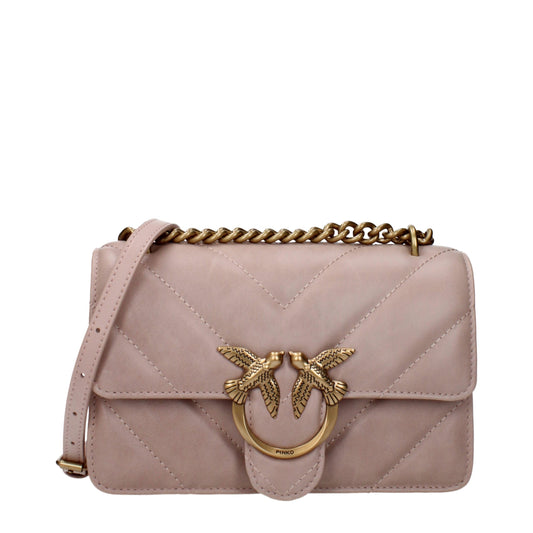 PINKO Pink Leather Crossbody Bag Womens Crossbody Bag