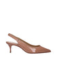 Christian Louboutin Pink Leather Mid Heel Pumps