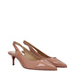 Christian Louboutin Pink Leather Mid Heel Pumps