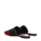 Givenchy Red Leather Slippers