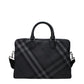 Burberry Gray Fabric Business And Laptop Bag