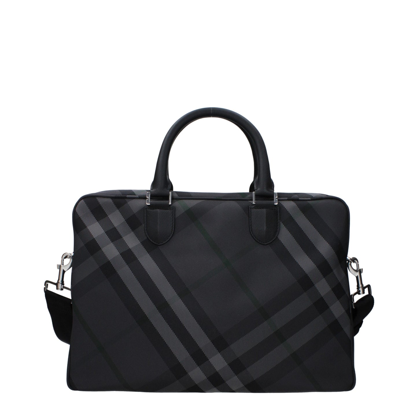 Burberry Gray Fabric Business And Laptop Bag