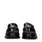 Versace Black Leather Slip-On Loafers