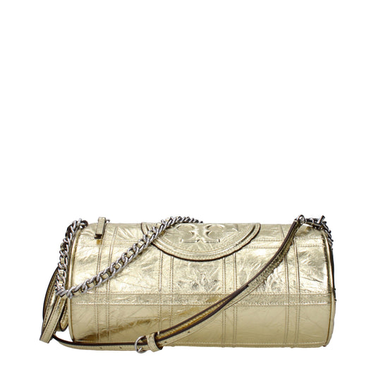 Tory Burch Gold Leather Shoulder Bags Womens Shoulder Bag