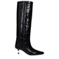 Paris Texas Black Leather High Heel Boots