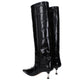 Paris Texas Black Leather High Heel Boots