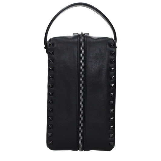 Valentino Garavani Black Leather Clutch Bags Mens Clutch Bag
