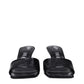 The Attico Black Leather Flat Sandals