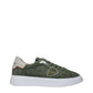 Philippe Model Green Leather Low Top Sneakers