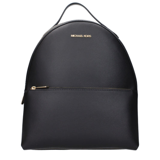 Michael Kors Black Leather Backpack Womens Backpack