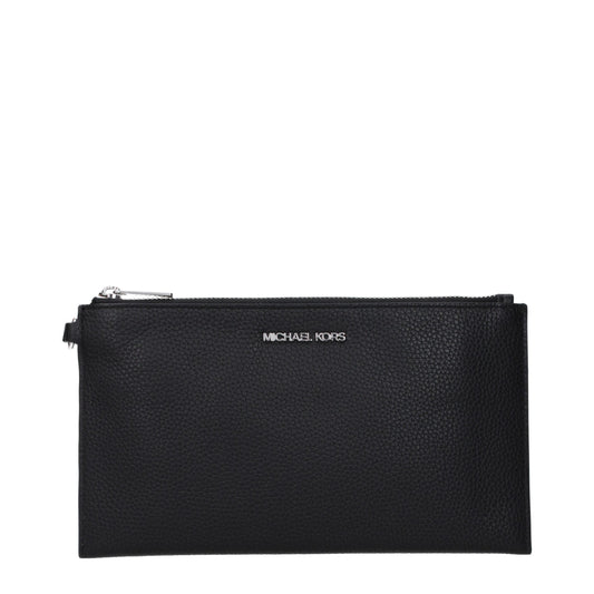 Michael Kors Black Leather Clutch Bag Womens Clutch Bag