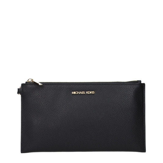 Michael Kors Black Leather Clutch Bag Womens Clutch Bag