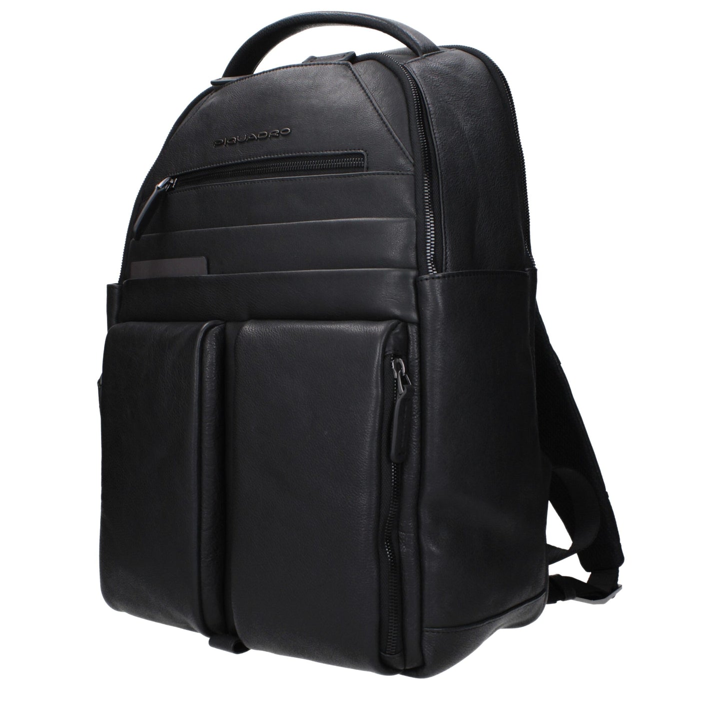 Piquadro Black Leather Backpack Mens Backpack