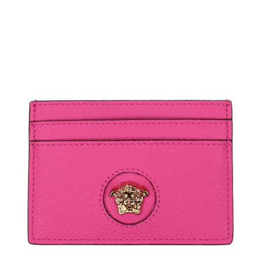 Versace Pink Leather Cardholder Womens Wallet