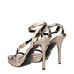 Versace Gold Leather Stiletto Heel Sandals