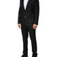 Dolce & Gabbana Black Jacquard Single Breasted 2 Piece Suit