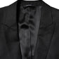 Dolce & Gabbana Black Jacquard Single Breasted 2 Piece Suit