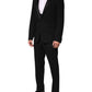 Dolce & Gabbana Black Wool 3 Piece Single Breasted Suit