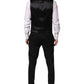Dolce & Gabbana Black Wool 3 Piece Single Breasted Suit