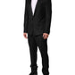 Dolce & Gabbana Black Wool Men Single Breasted 2 Piece Suit