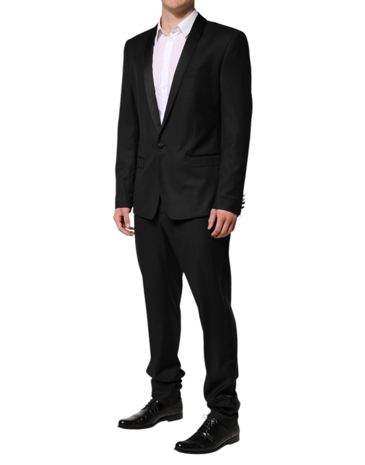Dolce & Gabbana Black Wool Men Single Breasted 2 Piece Suit