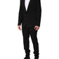 Dolce & Gabbana Black Cotton Single Breasted 2 Piece Suit