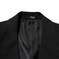 Dolce & Gabbana Black Cotton Single Breasted 2 Piece Suit