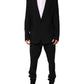 Dolce & Gabbana Black Cotton Single Breasted 2 Piece Suit