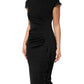 Roberto Cavalli Black Bodycon Short Sleeves Dress