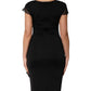 Roberto Cavalli Black Bodycon Short Sleeves Dress